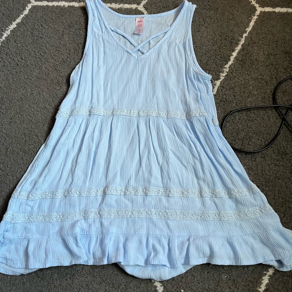 light blue justice flowy top size 12 girls
